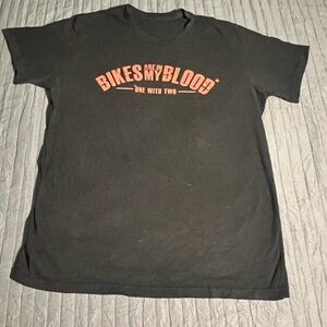 Black Biker T-shirt Red Text